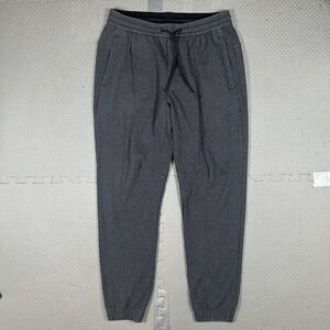 Lululemon At Ease Jogger Mens Large Gray Black Waffle Textured Drawstring Pants